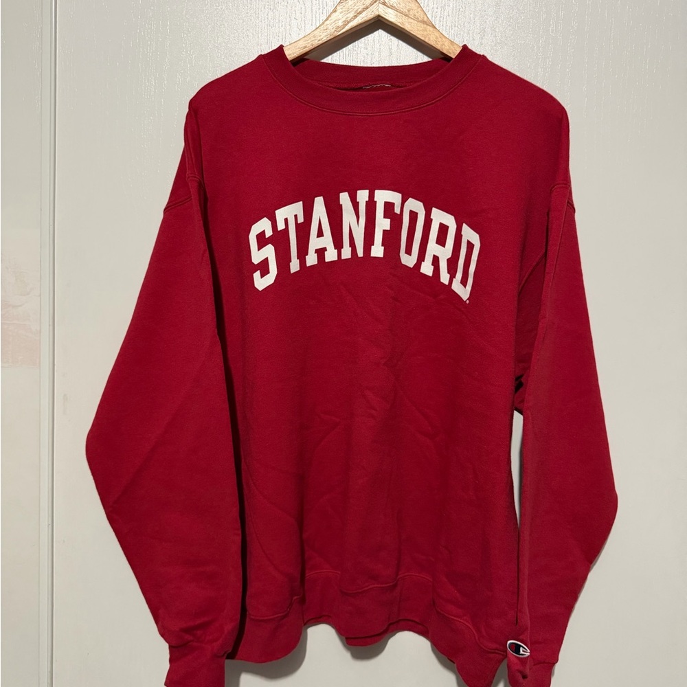 Champion Red Stanford Crewneck